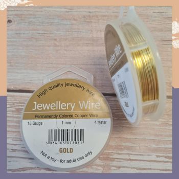  1mm gold wire permanently coloured 4 Metres