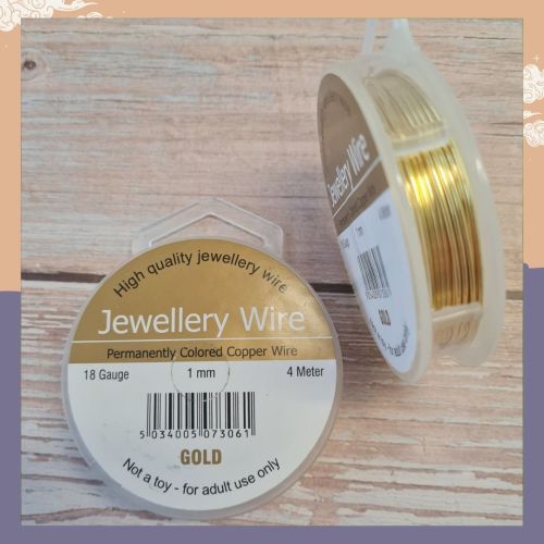 <!007--> 1mm gold wire permanently coloured 4 Metres