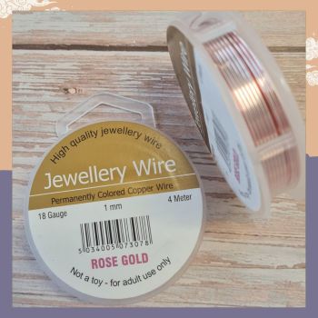  1mm Rose Gold wire permanently coloured 4 Metres