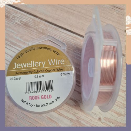 <!005--> .8mm Rose Gold permanently coloured copper wire