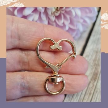 Rose Gold Heart Bag Clip