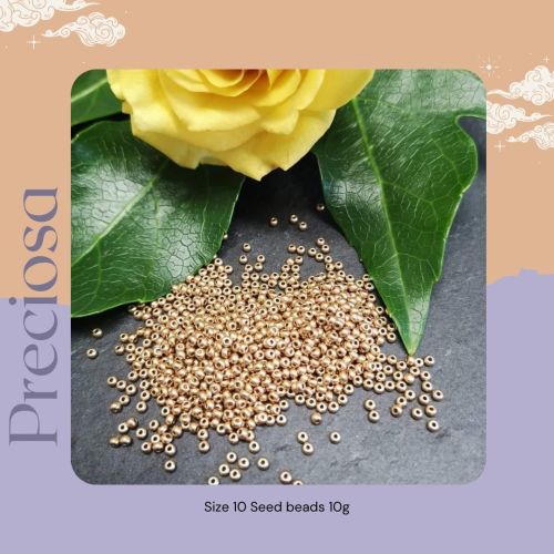 Preciosa Czech size 10 seed beads  -Metallic Gold