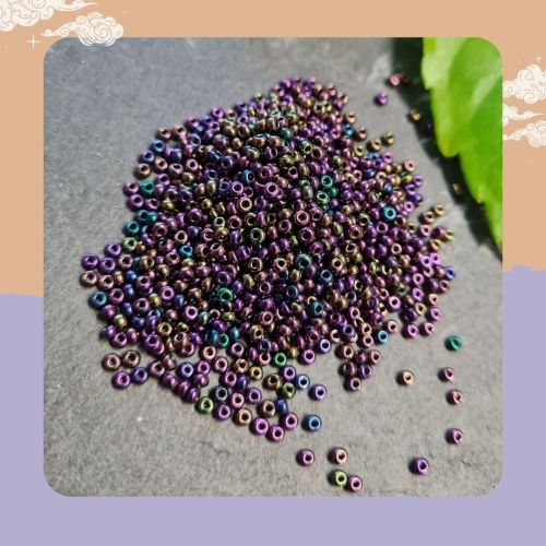 Preciosa Czech size 10 seed beads  -Metallic purple iris