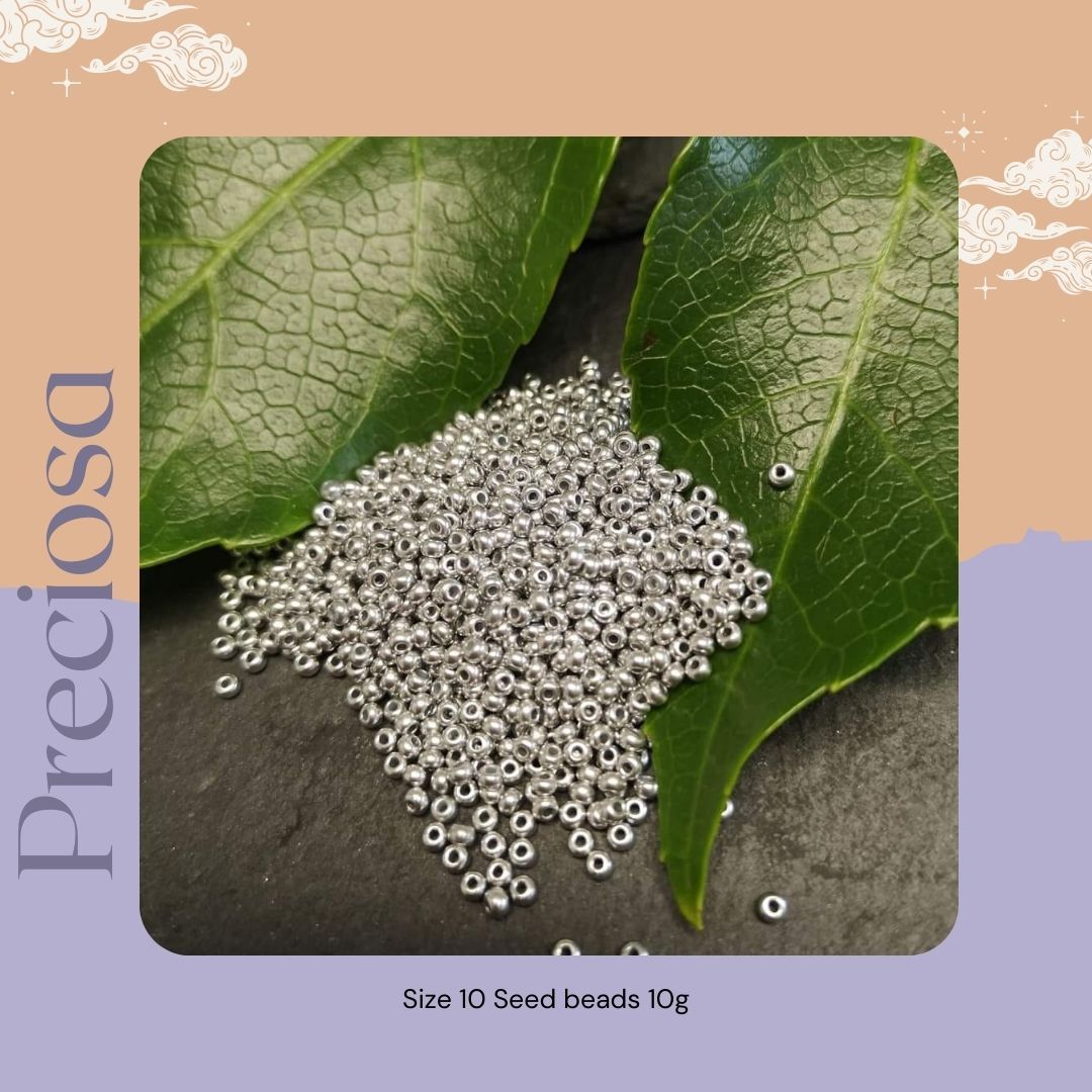  Preciosa Czech size 10 seed beads  - Silver