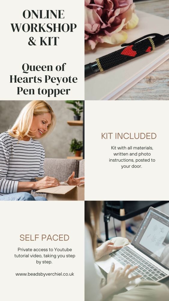 <!001->WORKSHOP WITH KIT FOR QUEEN OF HEART PEYOTE PEN TOPPER