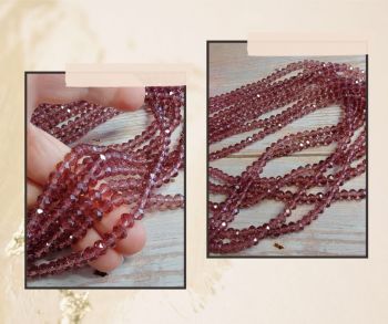 Crystal Rondelle 5x6mm Bead Strand 17 inches Violet