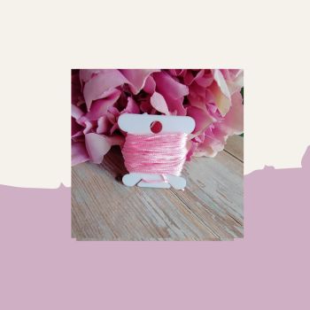 5 Metre card of 1mm Polyester thread Pink