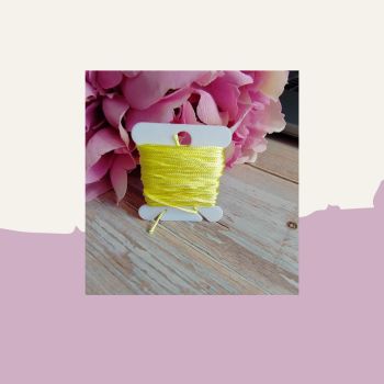 5 Metre card of 1mm Polyester thread Lemon