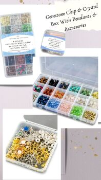 Gemstone Chip & Crystal Box With Pendants & Accessories