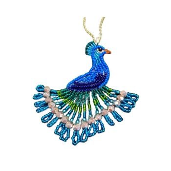 Bead embroidery Percy Peacock Pendant  kit