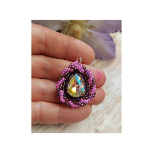 <!001->ONLINE WORKSHOP WITH KIT - HOW TO MAKE A BEAD EMBROIDERY PENDANT