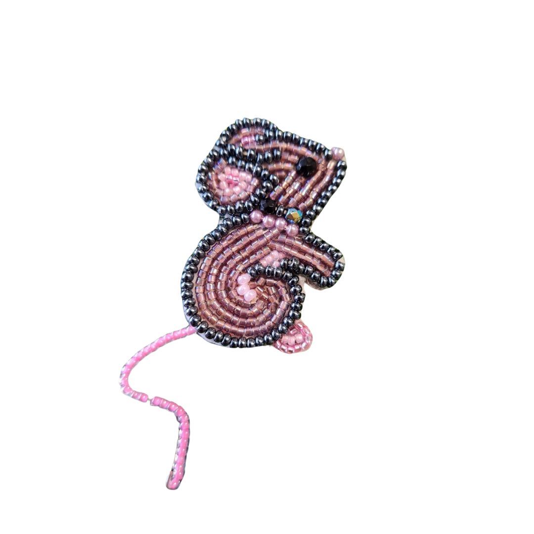 Bead embroidery Lavender Mouse kit