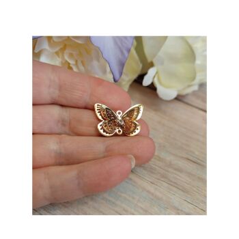Pack of 1 Filigree small Butterfly Connector Gold colour