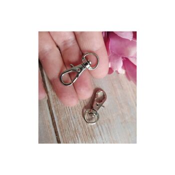 pack of 2 swivel clasp bag clip/keyring clips (Silver colour)
