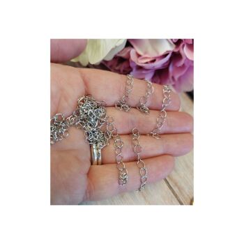 Pack of 20 silver coloured extender chains