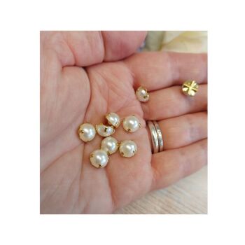 Pack of 10 sew on acrylic pearl montee beads