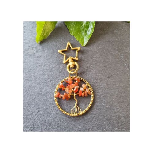 <!001-> Red Agate Tree of Life Bag Charm kit