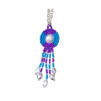 Bead Embroidery Pendant Kit - Blue & Purple