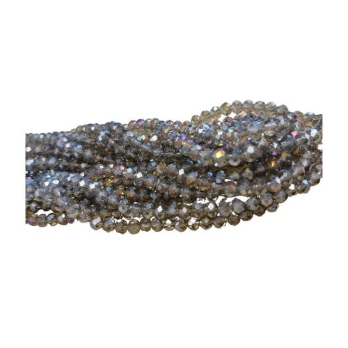 Crystal Rondelle 5x6mm Bead Strand 16.5 inches Grey ab