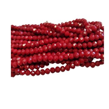 Crystal Rondelle 5x6mm Bead Strand 16 inches opaque Cranberry
