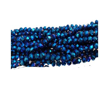Crystal Rondelle 5x6mm Bead Strand 16 inches Metallic Blue