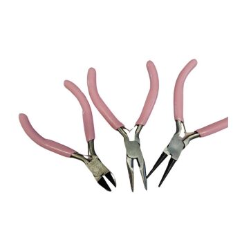 Jewellery Pliers set of 3 - pink