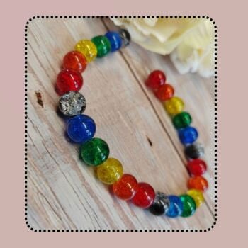 8.75 inch strand 10mm crackle glass beads strand