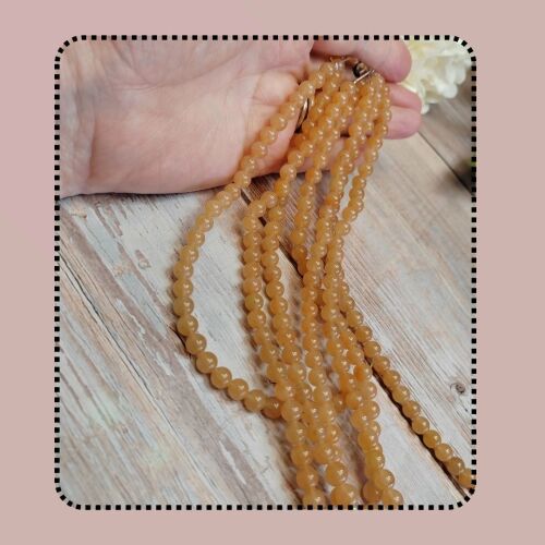 7.25 inch strand 6mm peach aventurine gemstone beads