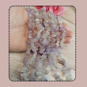 7.5 inch approx strand amethyst gemstone chips