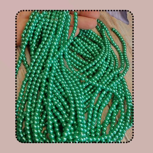 Glass pearls sea green 4mm Bead strand