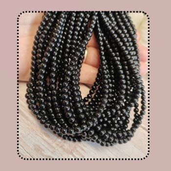 6mm Black glass beads