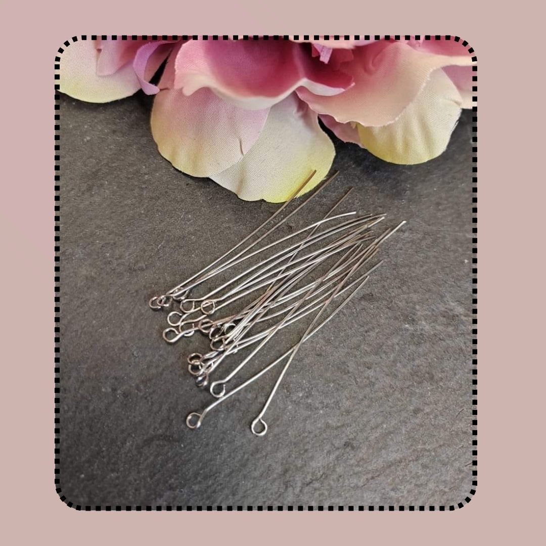 20  silver coloured eyepins