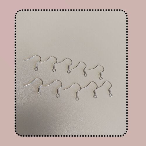 5 pairs of silver coloured earring hooks