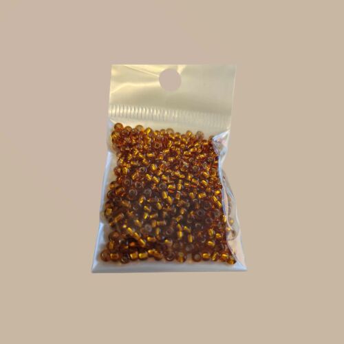 10g Czech size 8 Silver Lined Light Brown