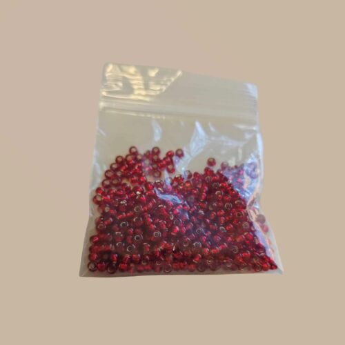 10g Czech size 8 Silver lined dark red