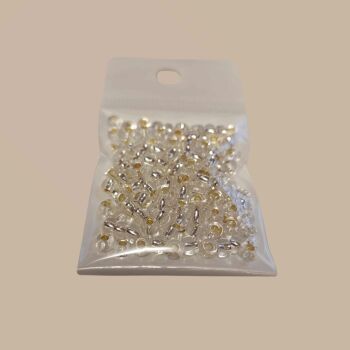 Czech size 6  silver lined 10g