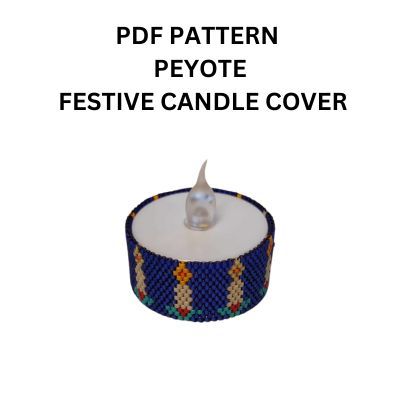 DIGITAL PDF PATTERN - Peyote Festive candle cover