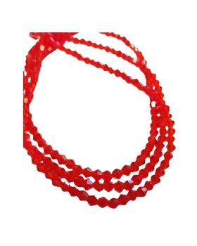Bright Red 4mm bicones 12.5 inch strand