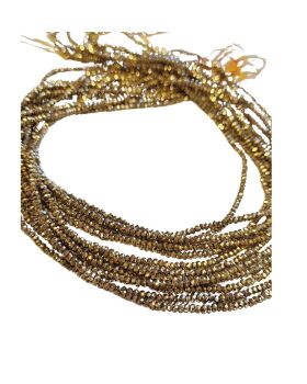 2x1.5mm electroplated full rainbow glass crystal rondelles bright gold 13 inch strand