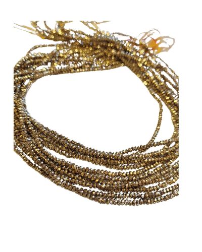 2x1.5mm electroplated full rainbow glass crystal rondelles bright gold 13 i