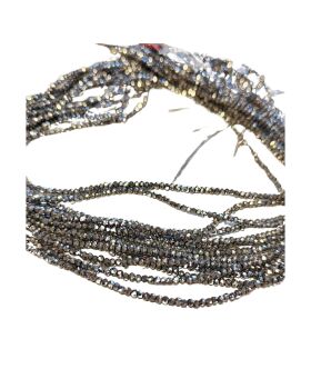 2x1.5mm electroplated full rainbow glass crystal rondelles metallic silver 13 inch strand