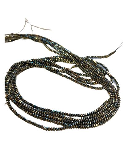 2x1.5mm electroplated full rainbow glass crystal rondelles Metallic 13 inch