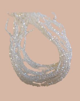 2.5mm pearl lustre plated rondelles clear ab 12.5 inch strand