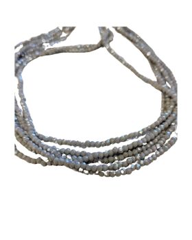 2.5mm pearl lustre plated rondelles grey 12 inch strand
