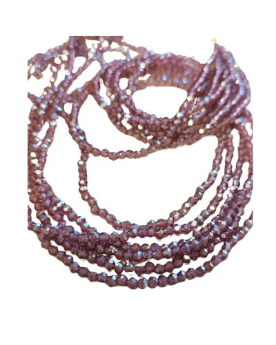 2.5x3mm pearl lustre plated rondelles purple 14.5 inch strand