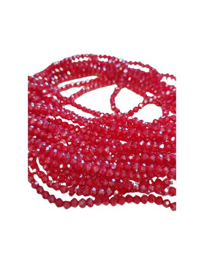 1 x 16 inch strand Red ab crystal rondelles 3x4mm