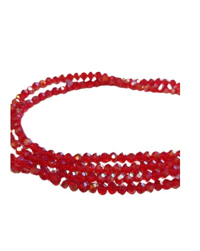 1 x 16 inch strand light  Red ab crystal rondelles 3x4mm