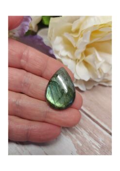 Teardrop Flash labradorite cabochon 29.5 x 20mm (widest)