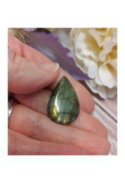 Teardrop Flash labradorite cabochon 29x19.5mm (widest)