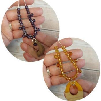 Resin & Walnut Necklace Kit- Makes 2